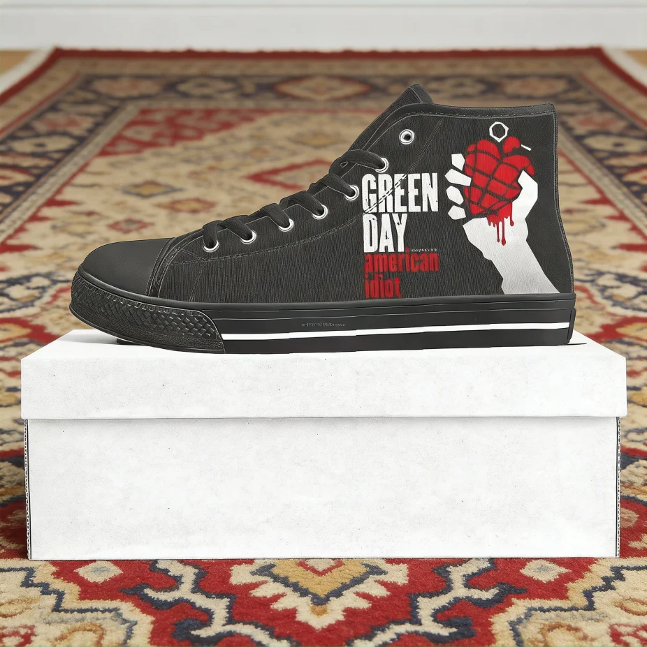 Canvas Sneaker High - Tênis de Lona Personalizados Green Day,