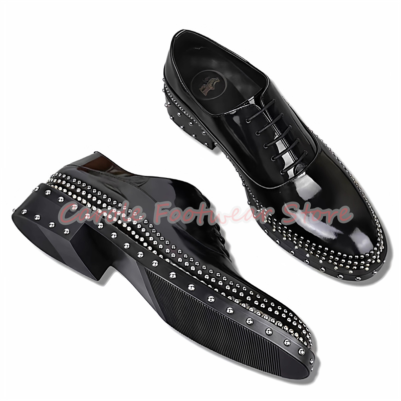 Men Shoes Oxford - Punk rebite plataforma salto grosso rendas