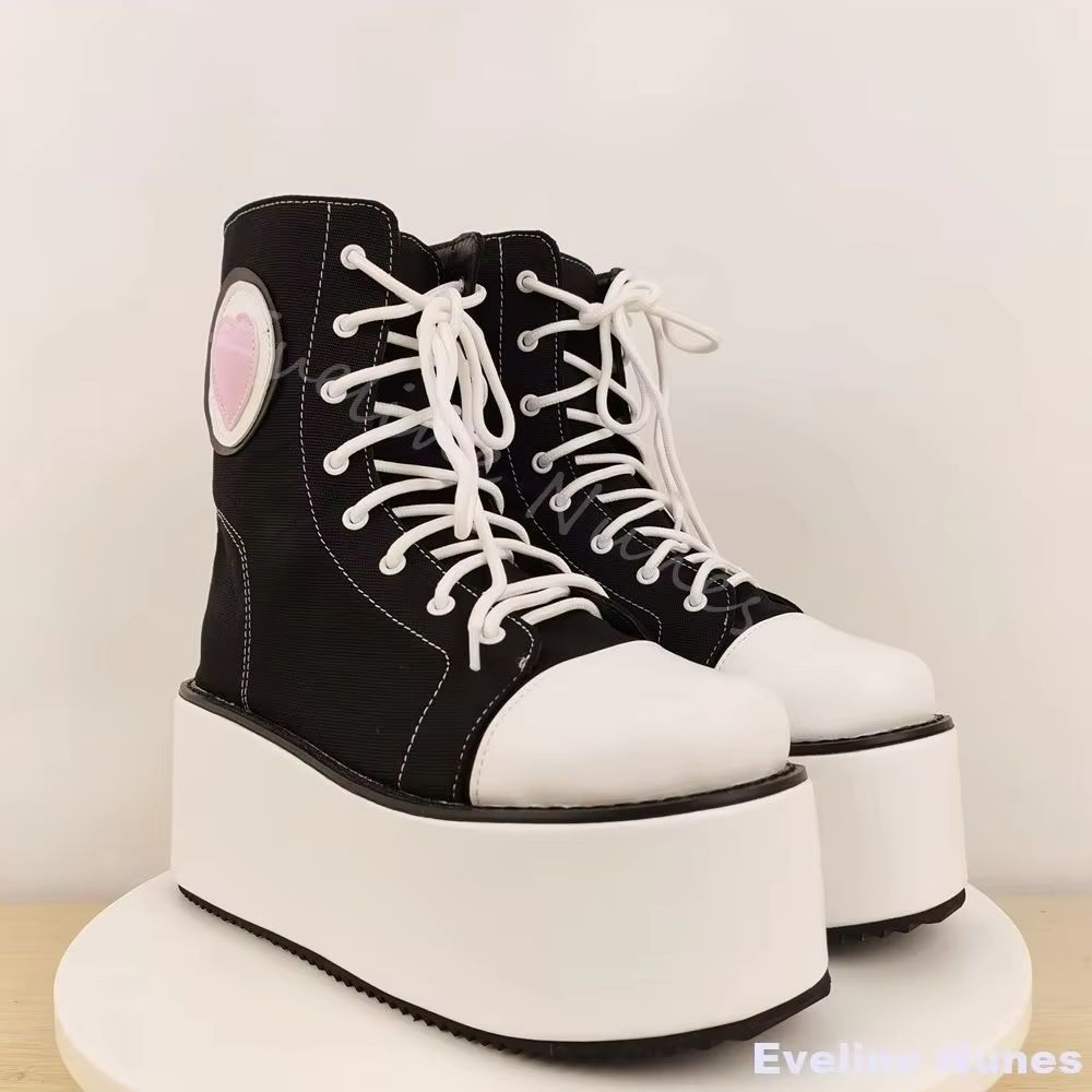 Canvas Sneaker High - Sapatos de lona de sola grossa