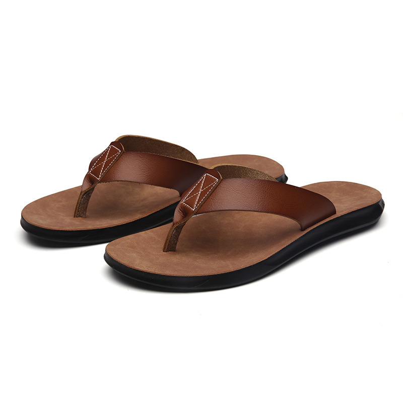 Men Shoes Type - Chinelos de Couro Italiano Novos para