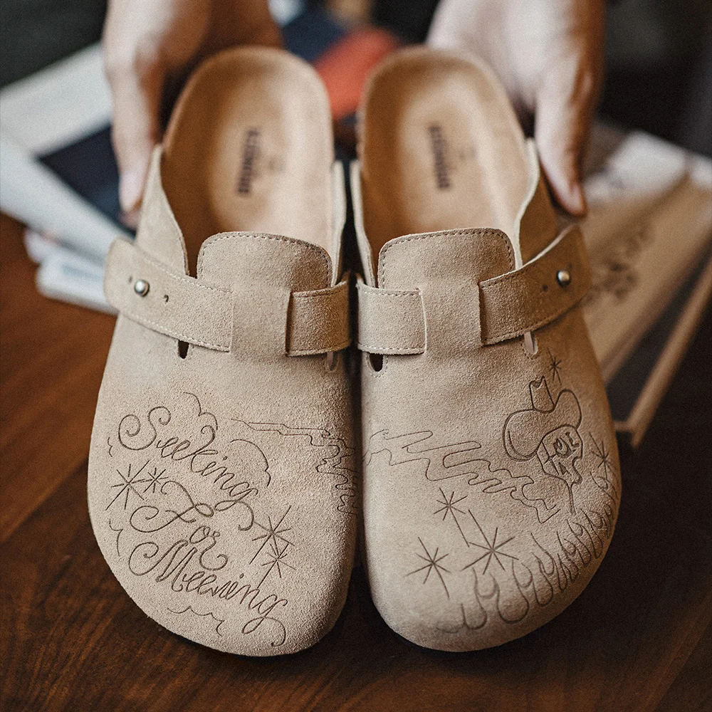Men Shoes Illustration - Maden ilustração mules sapatos meio arrasto