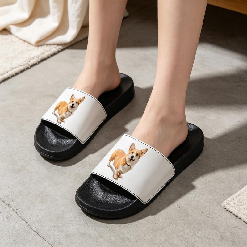 Men Shoes Illustration - Chinelos femininos e masculinos para casa,