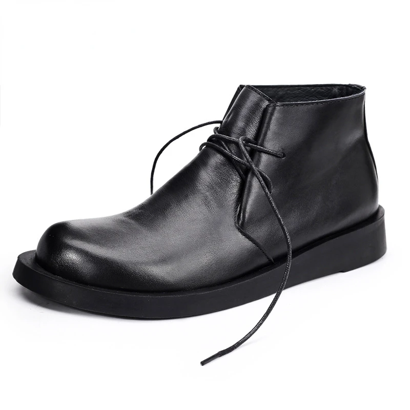 Men Shoes Oxford - Vintage couro genuíno dos homens tornozelo