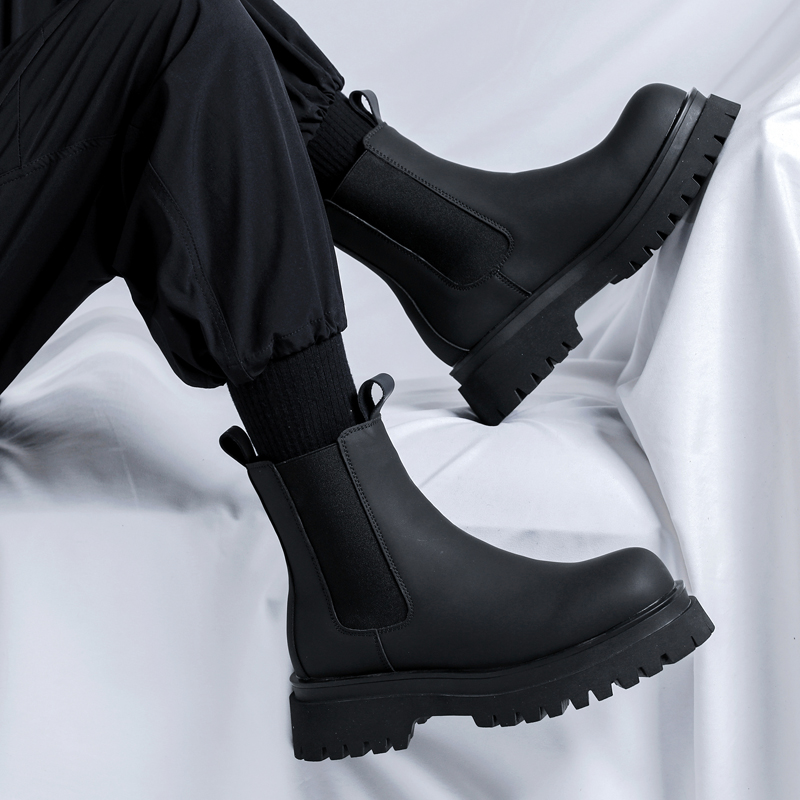Men Shoes Type - Botas Chelsea de Cano Alto Pretas