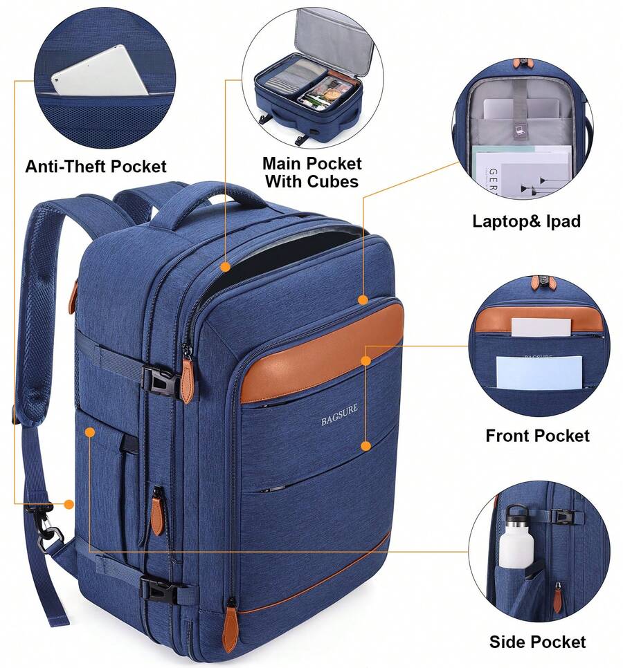 Mochila de viagem com 5 peças, - Men'S Shoes Water Resistant avaliação e preço
