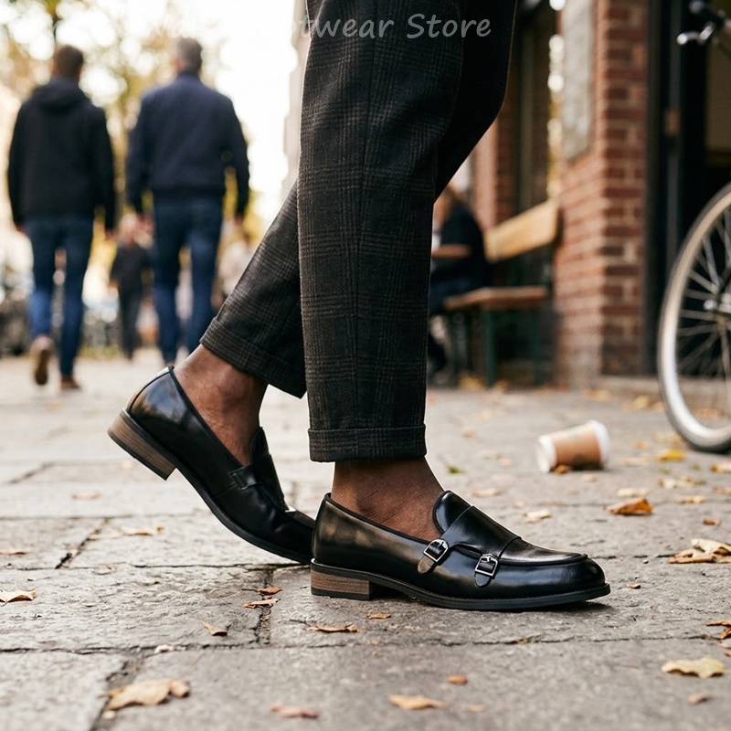 Sapatos masculinos com fivela  - Men Shoes Formal avaliação e preço