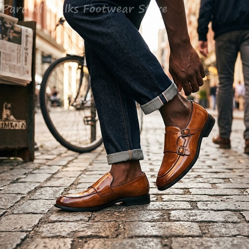 Sapatos masculinos com fivela  - Men Shoes Formal avaliação e preço