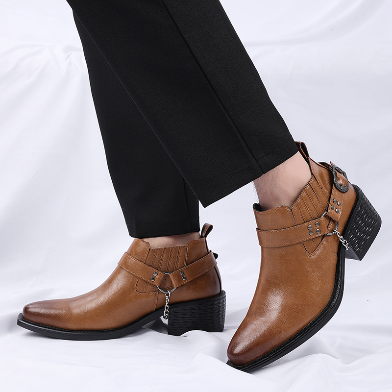 Novas Botas de Couro Marrom/Pr - Men Shoes Formal avaliação e preço