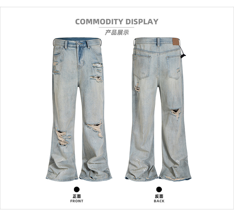 Mijko unissex rasgado slub jea - Men Shoes Jeans avaliação e preço