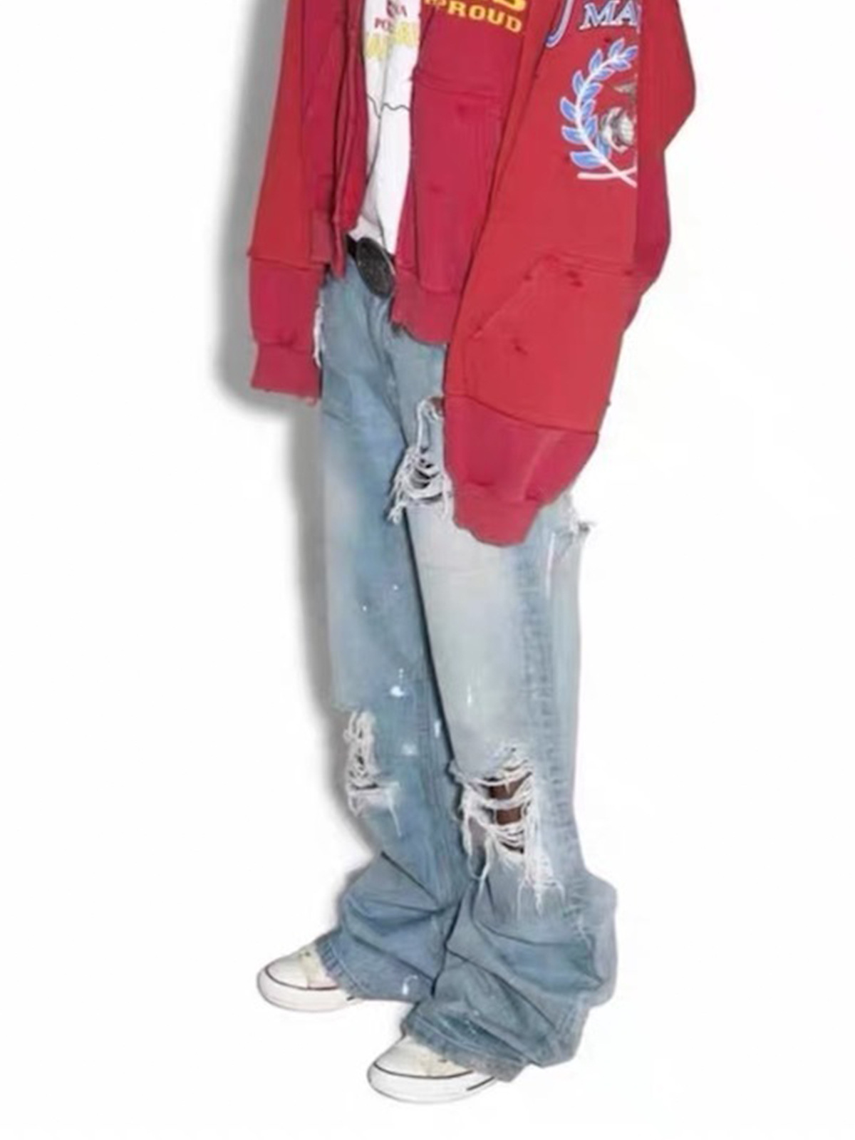 Mijko unissex rasgado slub jea - Men Shoes Jeans avaliação e preço