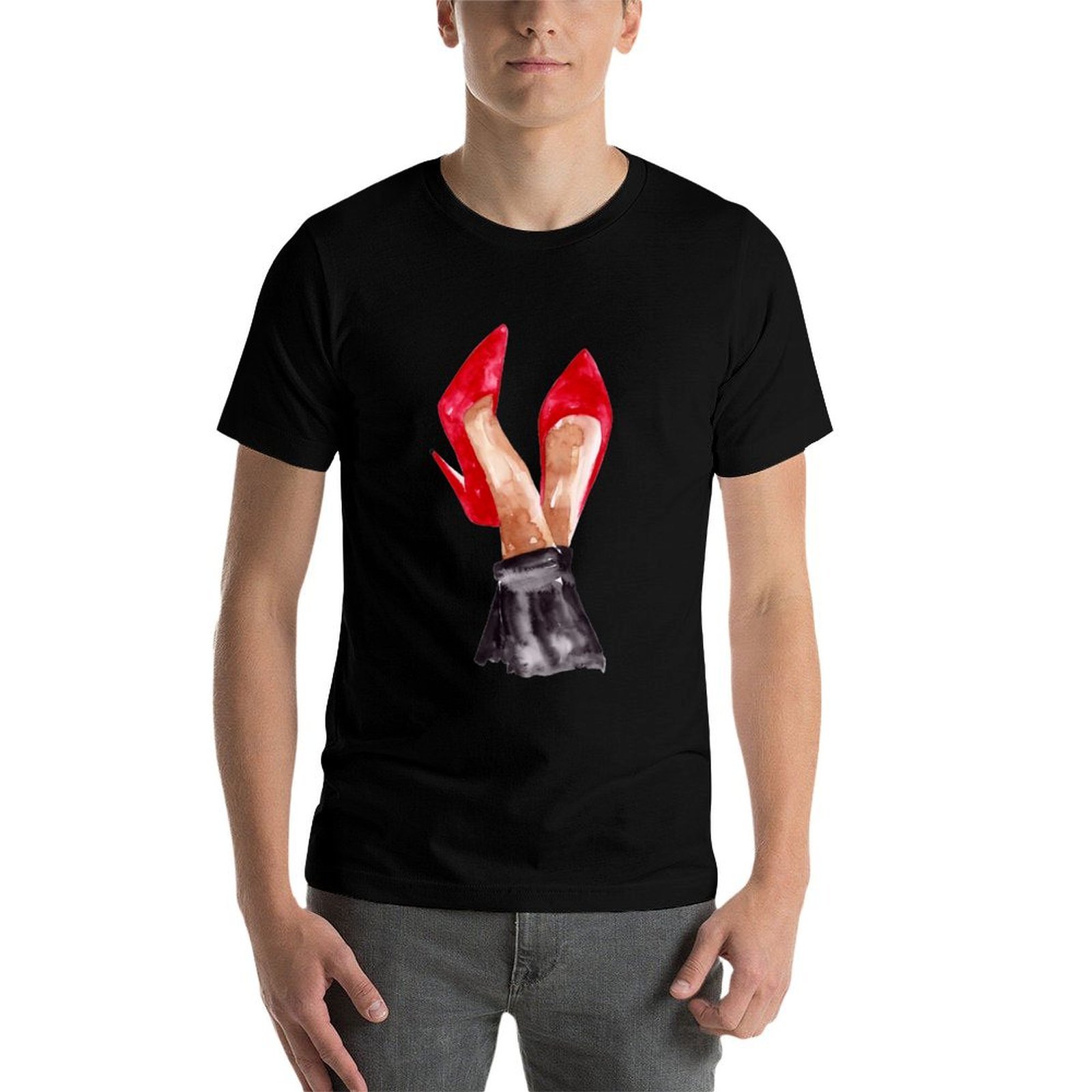 Camiseta com ilustração em aqu - Men Shoes Illustration avaliação e preço
