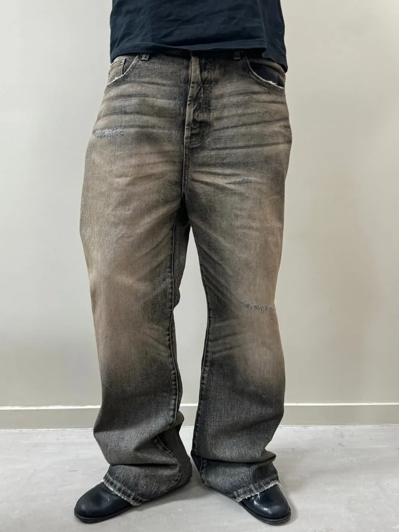 Jeans baggy bootcut desbotados - Men Shoes Jeans avaliação e preço