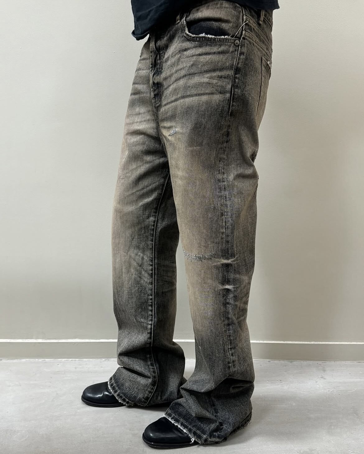Jeans baggy bootcut desbotados - Men Shoes Jeans avaliação e preço
